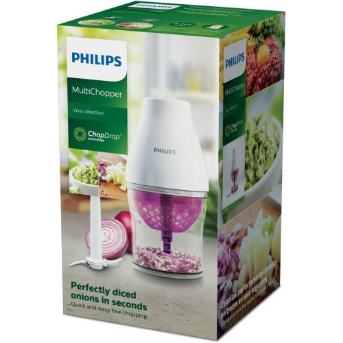 필립스 Philips HR250556 Multichopper with Chop Drop Technology, 1 Liter, White