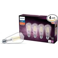 Philips LED Vintage Flicker-Free Clear Spiral ST19 Bulb - Soft White 2700K - 4 Pack - 8W=75W - 800 Lumen - E26 Base - Dimmable - Eye Comfort Technology