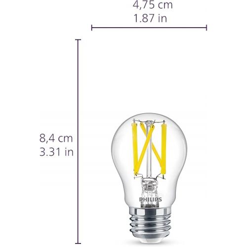  Flicker-Free Clear Dimmable A15 Light Bulb - EyeComfort Technology - 450 Lumen - Soft White (2700K) - 5W=40W - E26 Base - Title 20 Certified - Ultra Definition - Indoor - 2-Pack