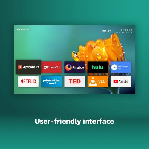  [아마존베스트]Philips Projection PicoPix Max PPX620/INT Mini Home Cinema Projector 850 Colour Flowers Android 9 USB-C HDMI Wi-Fi Bluetooth 120 Inch Image Size App Store Touchpad Wireless Screen