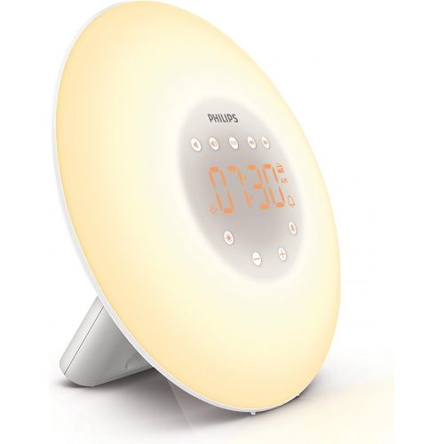  Philips SmartSleep Wake-Up Light Alarm Clock with Sunrise Simulation and Radio, White (HF3505)