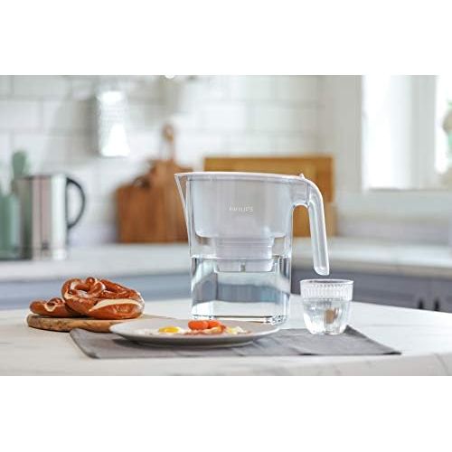  Philips Water AWP2936 Wasserfilterkanne, inklusive 3 Micro X Clean Kartuschen, reduziert Kalk, Chlor und Mikrokunststoffe, PFOA, gefiltertes Wasser mit hohem Geschmack und Reinhe