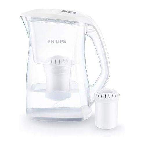 필립스 Philips Water Philips AWP2970 Water Filter Carafe Anti Limescale Chlorine Bacteria Micro Plastic Heavy Metal Filter with Activated Carbon Ultrafiltration