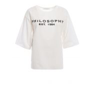 Philosophy di Lorenzo Serafini Velvet logo poplin over T-shirt