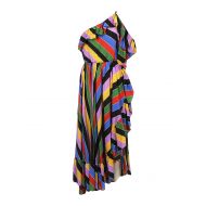Philosophy di Lorenzo Serafini Colourful striped silk dress
