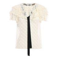 Philosophy di Lorenzo Serafini Flounced and frilled lace blouse