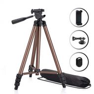 [아마존핫딜]Phinistec 125cm Aluminium Dreibein Stativ Handy und Kamera fuer Smartphone, iPhone, Gopro, Projektor mit Handy Halterung und Bluetooth Fernausloeser und Gopro Adapter mit Tragetasche