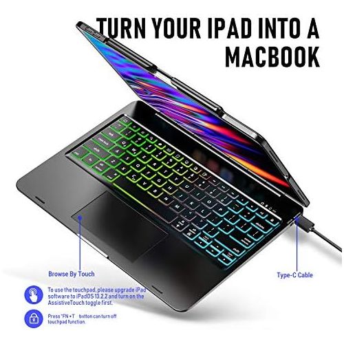  [아마존베스트]Phixnozar Keyboard Case for iPad Pro 12.9 inch 2018-3rd Gen / 2020-4th Gen  Touchpad Keyboard Compatible with iPad Pro 12.9  Backlight Protection Wireless Tablet Keyboard - Pencil Holder I