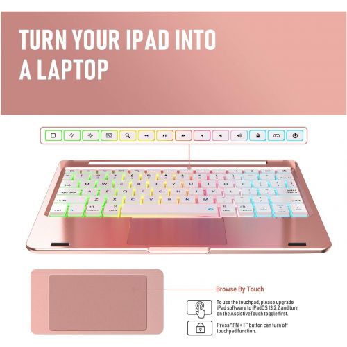  [아마존베스트]Phixnozar Keyboard Case for New iPad 8th Generation(10.2 inch 2020) /7th (10.2 2019) / iPad Air 3rd Generation 10.5 2019/iPad Pro 10.5 2017 Stable Touchpad Function