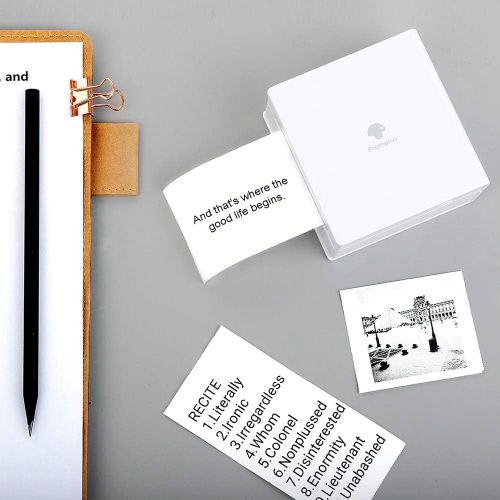  [아마존베스트]Phomemo Pocket Printer Mini Bluetooth Wireless Portable Instant Mobile Thermal Label Sticker mutilfuction Printer Compatible with Android iOS for Company Businesse, Work Plan, Meet