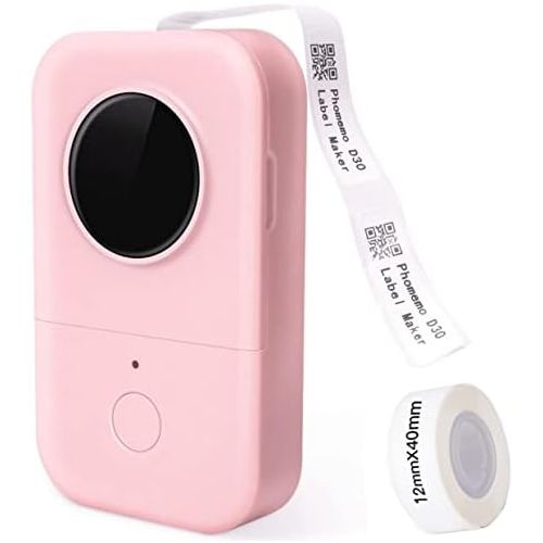  [아마존베스트]Phomemo D30 Mini Label Printer-Bluetooth Pink Label Maker Easy Smartphone Label Printer Use for Home Office Organization (USB Rechargeable)-with 1 12mmX40mm Thermal Paper Included