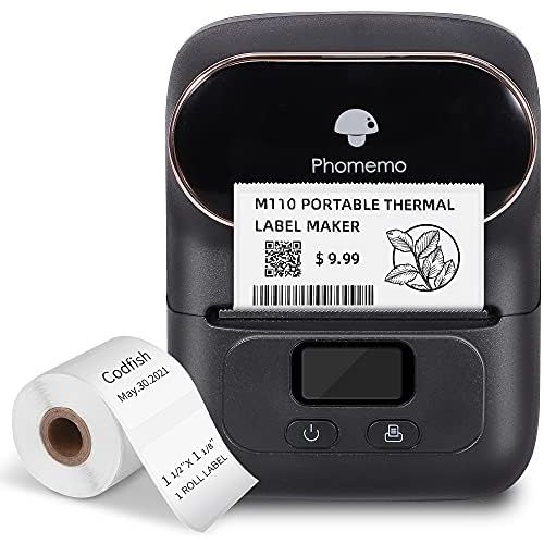  [아마존베스트]Phomemo M110 Label Maker, Price Label Printer with Bluetooth, Apply to Labeling, Shipping, Office, Cable, Retail, Barcode and More, Compatible for Android & iOS System, Label Print