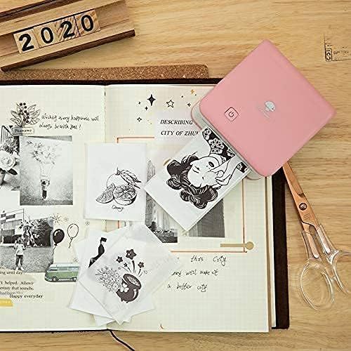  [아마존베스트]Phomemo M02 Pro Mini Printer- Bluetooth Thermal Photo Printer with 3 Rolls Colorful Non-Adhesive Paper, Compatible with iOS + Android for Plan Journal, Study Notes, Art Creation, W