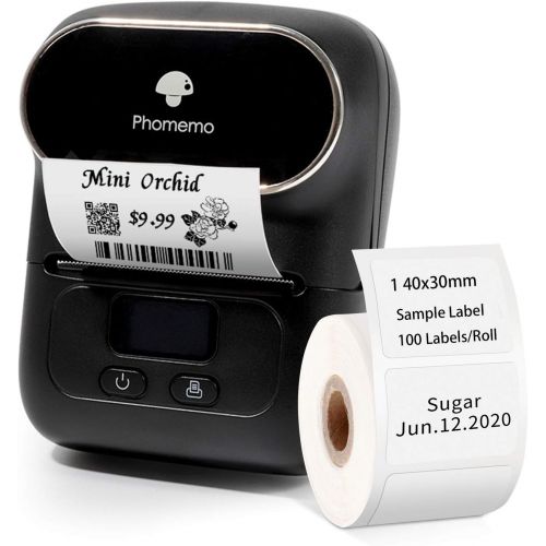  [아마존베스트]Phomemo-M110 Label Maker - Portable Bluetooth Thermal Label Maker Printer for Clothing, Jewelry, Retail, Mailing, Barcode, Compatible with Android & iOS System, with 1pack 40×30mm