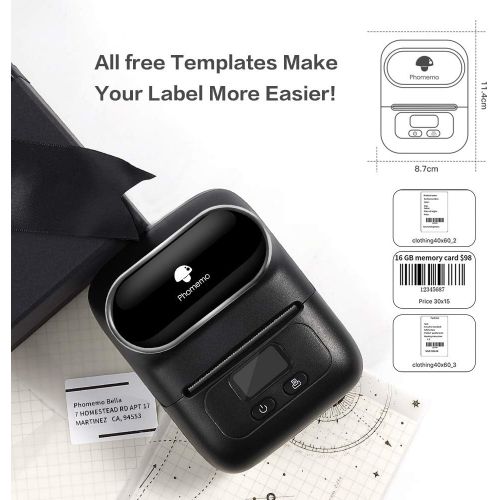  [아마존베스트]Phomemo-M110 Label Maker - Portable Bluetooth Thermal Label Maker Printer for Clothing, Jewelry, Retail, Mailing, Barcode, Compatible with Android & iOS System, with 1pack 40×30mm