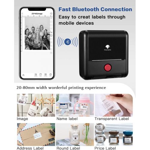  [아마존베스트]Phomemo M200 Label Printer- 3 Inches 80mm Bluetooth Thermal Label Maker Use for Small Business,Retailing for Labeling, QR Code, Barcode, Mailing, Images and More, for Android & iOS