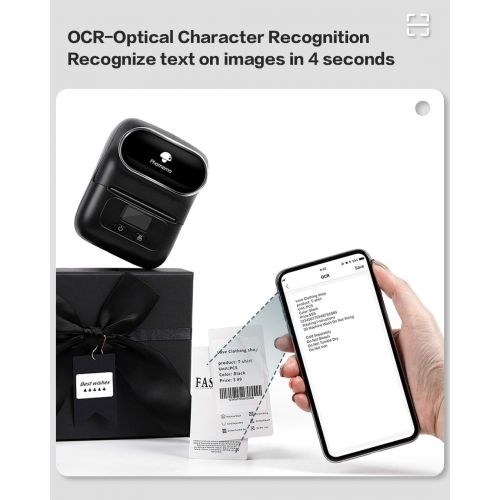  [아마존베스트]Phomemo M110S Label Maker- Mini Portable Bluetooth Thermal Label Printer for Barcode, Clothing, Jewelry, Retail, Mailing, Business, Compatible with Android & iOS, Black