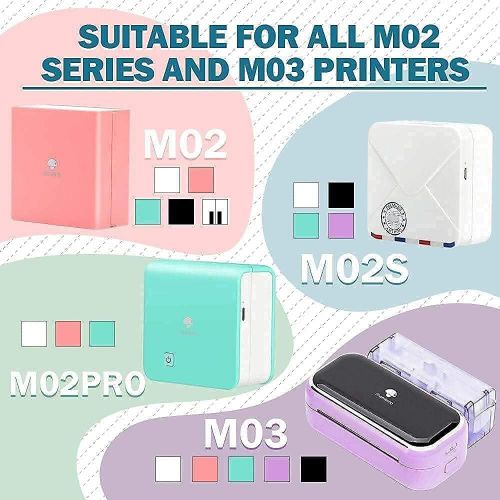  Phomemo M03 Green Photo Printer- Bluetooth Thermal Photo Printer with 3 Roll 2 Inch White/Transparent/Semi-Transparent Thermal Paper, Compatible with iOS + Android for Photos, Jour