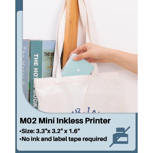  [아마존베스트]Phomemo M02 Mini Printer Photo Printer for Smartphones Bluetooth Printer Mobile Sticker Printer, Compatible with Smartphone and Tablet, for Learning Assistants, Study Notes, To Do