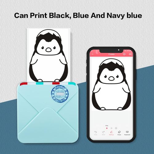  [아마존베스트]Phomemo Mini Printer Photo Printer Bluetooth Printer Thermal Printer Portable Mobile Printer 300 DPI HD Printing with 3 Print Sizes for Study Notes Memos Photo Print Work List Gree