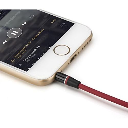  [아마존베스트]Phone Star Audio extension cable replacement cable for Dr. DRE Beats headphones with volume control, microphone and call answering in red - 3.5 mm AUX stereo