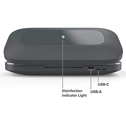  PhoneSoap Pro UV Smartphone Sanitizer & Universal Charger | Patented & Clinically Proven UV Light Disinfector | (Charcoal)