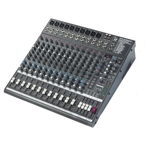  Phonic AM844D Analog Mixer with 8 MicLine Inputs, 4 Stereo Inputs, 4 Aux SendReturn, 8 Subgroups, Digital FX