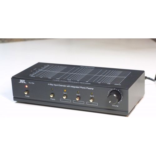  [아마존베스트]Phono Preamps TCC TC-754 BLACK RIAA Phono Preamp With Three Switchable Aux Inputs; includes optional PREMIUM HIGH POWER AC Adaptor