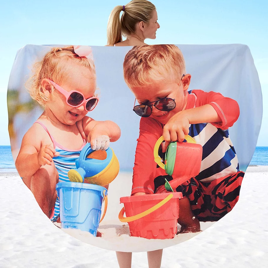  Photo Round Beach Towel