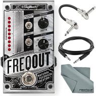 Photo Savings DigiTech FreqOut Natural Feedback Creation Pedal and Accessory Bundle with Cables + Fibertique Cloth