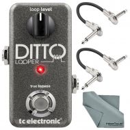 Photo Savings TC Electronic Ditto Looper Effects Pedal and Accessory Bundle with Cables + Fibertique Cleaning Cloth
