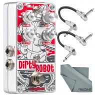 Photo Savings DigiTech Dirty Robot Stereo Mini-Synth Pedal and Accessory Bundle with 2x Cables + Fibertique Cloth