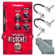 Photo Savings DigiTech Whammy Ricochet Pitch Shift Effect Pedal + Accessory Bundle with Cables and Fibertique Cloth