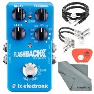 Photo Savings TC Electronic Flashback 2 Delay Pedal for Electric Guitar with Guitar Pick, Cables, and Fibertique Cloth
