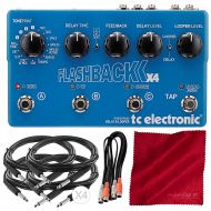 Photo Savings TC Electronic Flashback X4 Delay & Looper Pedal with Dual MIDI Cable, 1/4 TRS Cable, and Fibertique Cloth