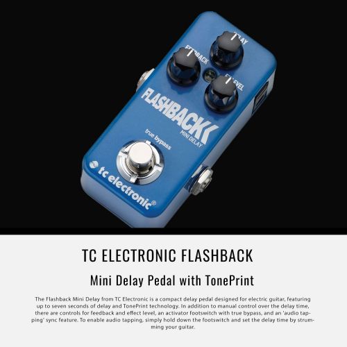  Photo Savings TC Electronic Flashback Mini Delay Mini Guitar Effects Pedal with TonePrint and Accessory Bundle