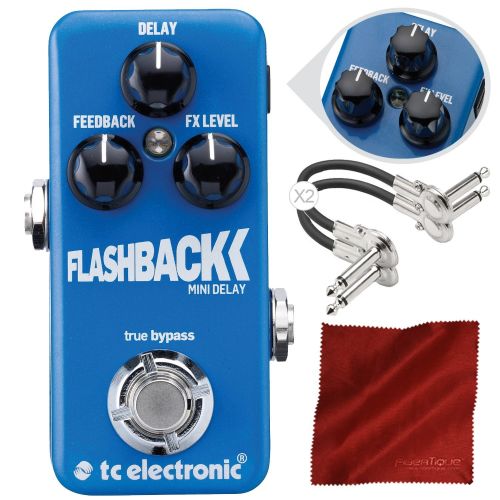  Photo Savings TC Electronic Flashback Mini Delay Mini Guitar Effects Pedal with TonePrint and Accessory Bundle