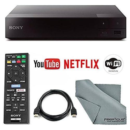  [아마존베스트]Photo Savings Sony BDP-S3700 Wi-Fi Blu-Ray Disc Player with HDMI Cable + Remote + FiberTique Cleaning Cloth