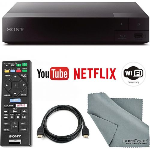  [아마존베스트]Photo Savings Sony BDP-S3700 Wi-Fi Blu-Ray Disc Player with HDMI Cable + Remote + FiberTique Cleaning Cloth