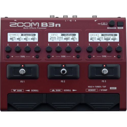  Photo Savings Zoom B3n Multi-Effects Processor for Bassists Bundle with XLR, TRS & Guitar Patch Cable + Headphones + Batteries + FiberTique Cloth