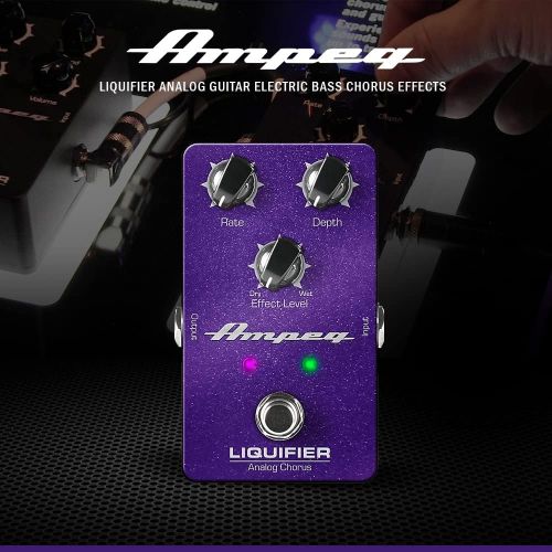  Photo Savings Ampeg Liquifier Analog Guitar Electric Bass Chorus Effects pedal with Clip-On Cable and Fibertique Cloth