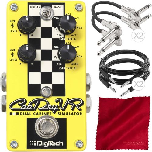  Photo Savings DigiTech CabDryVR Dual Cabinet Simulator Pedal for Electric Guitar Assorted Cables Basic Bundle