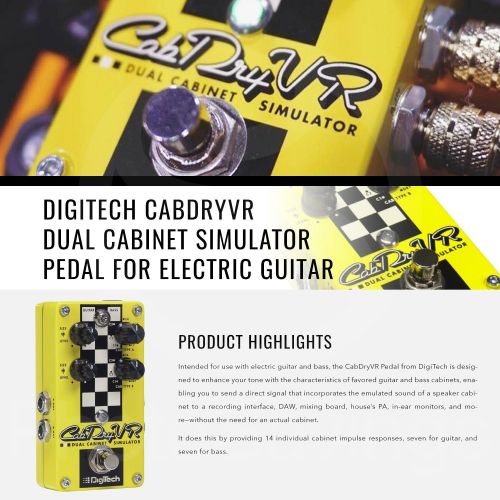  Photo Savings DigiTech CabDryVR Dual Cabinet Simulator Pedal for Electric Guitar Assorted Cables Basic Bundle