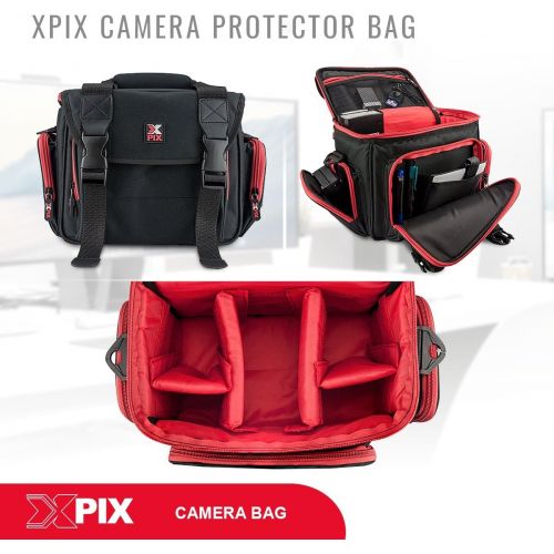  [아마존베스트]Photo Savings Xpix Deluxe Camera/Camcorder & Accessories Protector Bag with Shoulder Strap