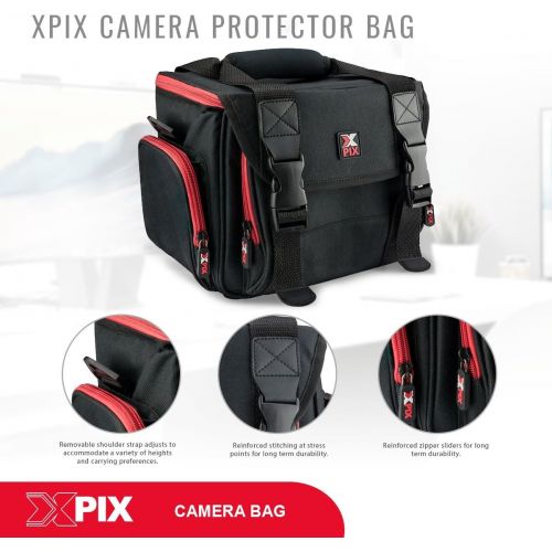  [아마존베스트]Photo Savings Xpix Deluxe Camera/Camcorder & Accessories Protector Bag with Shoulder Strap