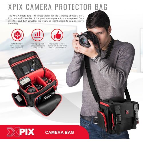  [아마존베스트]Photo Savings Xpix Deluxe Camera/Camcorder & Accessories Protector Bag with Shoulder Strap