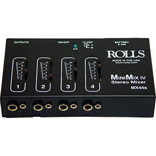  Photo Savings Rolls MX44s Mini-Mix IV Mini 4-Channel Audio Mixer and Cables + Fibertique Cloth + Samson Stereo Headphones