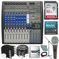 Photo Savings PreSonus StudioLive AR12 USB 14-Channel Hybrid Performance and Recording Mixer & Deluxe Accessory Bundle w Samson Q6 Mic + Mic Boom Stand + Xpix Pro Cables + More