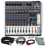 Photo Savings Behringer XENYX X1222USB 16-Input USB Audio Mixer with Effects and Accessory Bundle w/ Adapter + 4X Xpix Pro Cables + More