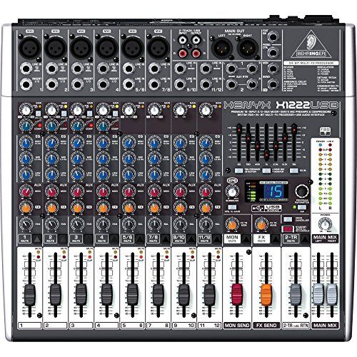  Photo Savings Behringer XENYX X1222USB 16-Input USB Audio Mixer with Effects and Accessory Bundle w Adapter + 4X Xpix Pro Cables + More